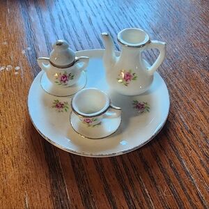 Miniature floral tea set